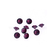 Glass Rhinestone Cabochons, DIY Accessories for Jewelry Pendant Making, Birthstone Color Style Rhinestone, Diamond Shape, Amethyst, 3mm, 20pcs/bag(GLAA-TAC0005-3mm-02)