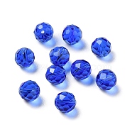 Glass Imitation Austrian Crystal Beads, Faceted, Round, Medium Blue, 8mm, Hole: 1mm(GLAA-H024-17B-10)