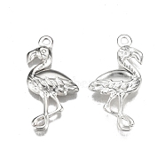 201 Stainless Steel Pendants, Ostrich, Stainless Steel Color, 30x15x2.5mm, Hole: 1.8mm(STAS-N098-112P)