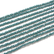 Glass Beads Strands, Imitation Jade Glass, Faceted, Polygon, Cadet Blue, 2.5x2.5x2.5mm, Hole: 0.7mm, about 150pcs/strand, 13.39''(34cm)(GLAA-L031-01-C09)