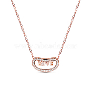 SHEGRACE Awesome 925 Sterling Silver Necklace, with Love in Micro Pave AAA Cubic Zirconia Heart Pendant, Rose Gold, 15.7 inch(JN437A)
