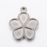 304 Stainless Steel Enamel Pendant Settings, Flower, Stainless Steel Color, 17.5x15x2mm, Hole: 1.5mm(STAS-G172-65P)