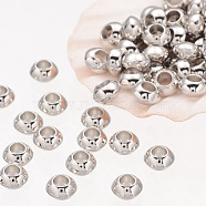 Rondelle Tibetan Silver Spacer Beads, Lead Free & Nickel Free & Cadmium Free, Platinum Color, about 5.5mm thick, Hole: 2.3mm(AB937-NF)