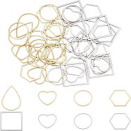 48Pcs 8 Style 304 Stainless Steel Linking Rings, Mixed Shapes, for Jewelry Making, Keychain DIY Craft, Mixed Color, 6pcs/style(STAS-UN0020-58)