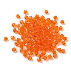 Transparent Glass Beads, Faceted, Bicone, Tomato, 3.5x3.5x3mm, Hole: 0.8mm, 720pcs/bag. (G22QS-02)