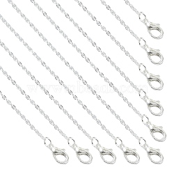 Iron Cable Chain Necklace Making, with Lobster Claw Clasps & Chain Extenders, Soldered, Silver, 17-3/4 inch(45cm)(MAK-YW0001-13)