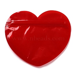 Heart Plastic Yin-Yang Zip Lock Bags, Resealable Packaging Bags, Self Seal Bag, Red, 12.7x15x0.02cm(OPP-B005-01B)