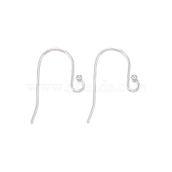 925 Sterling Silver Earring Hooks, Carved 925, Silver, 20~21.5x11x1.5mm, Pin: 0.7mm(STER-K167-051A-S)