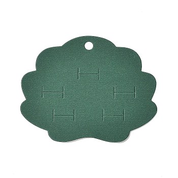 Paper Hair Clip Display Cards, Cloud, Dark Green, 8.1x9.9x0.05cm, Hole: 6mm