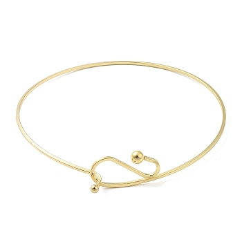 Zinc Alloy Wire Choker Necklace, Rigid Necklace for Women, Golden, Inner Diameter: 5-1/8 inch(13cm)
