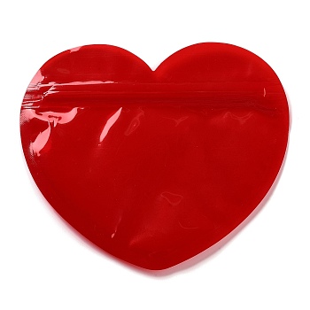 Heart Plastic Yin-Yang Zip Lock Bags, Resealable Packaging Bags, Self Seal Bag, Red, 12.7x15x0.02cm