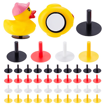 Olycraft 40 Sets 4 Colors Plastic Rubber Duck Mount Duck Plug, Rubber Duck Fixed Display Holder, Gift for Jeep Lover, Mixed Color, 2.6x3cm, 10 sets/color