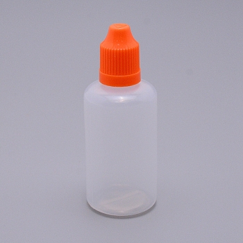 Plastic Bottle, Liqiud Bottle, Column, Orange Red, 93mm, Bottle: 77.5x34mm, Capacity: 50ml