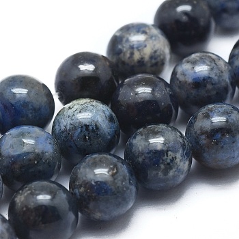 Natural Dumortierite Quartz Bead Strands, Grade AB, Round, 10mm, Hole: 1mm, about 15.3 inch long, 38pcs/strand