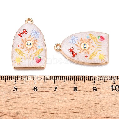 Printed Rack Plating Alloy Enamel Pendants(ENAM-T020-03D)-3