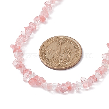 collier de perles en verre de quartz cerise synthétique(NJEW-JN04615-02)-3