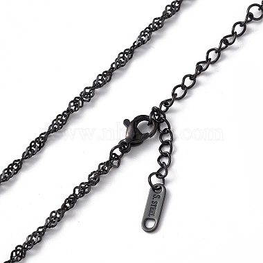 304 Stainless Steel Singapore Chain Necklace for Men Women(NJEW-K245-013C)-2