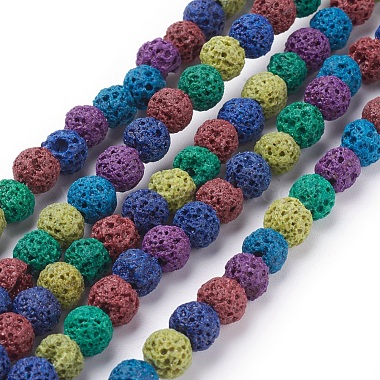 6mm Colorful Round Lava Beads