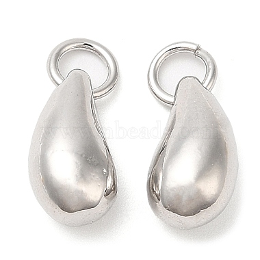 Platinum Teardrop Brass Charms