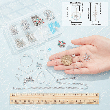 Sunnyclue Kit de fabrication de boucles d'oreilles en forme de flocon de neige de Noël(DIY-SC0022-79)-3