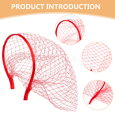 BENECREAT 2Pcs Polyester Mesh Veil Hair Bands(MRMJ-BC0003-49)-4