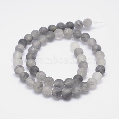 Frosted Natural Cloudy Quartz Round Beads Strands(X-G-F255-02-8mm)-2