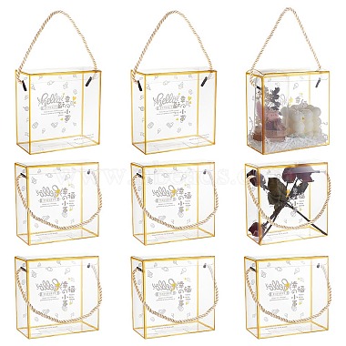 Gold Square Plastic Gift Boxes