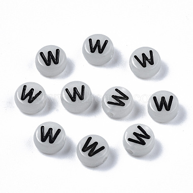 Light Grey Alphabet Acrylic Beads