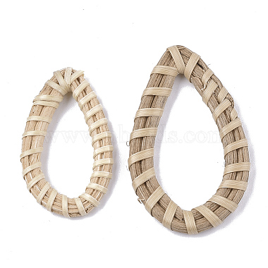 Handmade Reed Cane/Rattan Woven Linking Rings(WOVE-T006-006A)-2