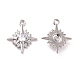 Brass Micro Pave Clear Cubic Zirconia Charms(KK-G418-09P)-2