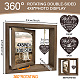 Cadres photo rotatifs en bois double face de mariage avec charme de coeur de mot bricolage(DJEW-WH0076-003)-2