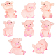 AHADERMAKER 24Pcs 8 Styles Resin Pig Figurines Ornaments(DJEW-GA0001-55)-1