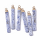Top Golden Plated Natural Sodalite Pendants(G-S359-028F)-1