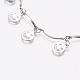 304 Stainless Steel Happy Smile Charm Bracelets(BJEW-G628-05P)-2