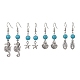 boucles d'oreilles pendantes en perles turquoise synthétiques(EJEW-JE05496)-1