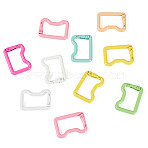 10Pcs Spray Painted Spring Gate Rings, Cat Shape, Mixed Color, 22x30x4.2mm(FIND-TA0008-86)