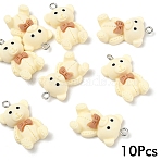 10Pcs Opaque Resin Pendants, Bear, Bisque, 27x15mm, Hole: 2mm, 10pcs/set(RESI-YW0004-12A)
