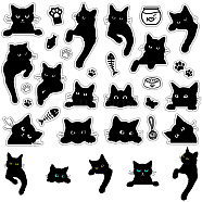 Custom Wall Theme PVC Plastic Clear Stamps, for DIY Scrapbooking, Photo Album Decorative, Cards Making, Cat Shape, 160x110mm, 2pcs/set(DIY-WH0619-0030)