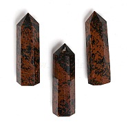 Natural Mahogany Obsidian Home Decorations, Display Decoration, Healing Stone Wands, for Energy Balancing Meditation Therapy Decors, Hexagonal Prism, 51~65x16~18x15~20mm(G-A217-10E)