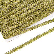 Sparkle Metallic Polyester Braided Lace Trim, Sewing Centipede Lace Ribbon, for Clothes Accessories and Curtains Accessories, Green Yellow, 3/8 inch(10mm), about 27.34 Yards(25m)/Card(OCOR-WH0060-46C)
