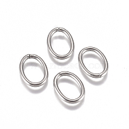 304 Stainless Steel Jump Rings, Open Jump Rings, Oval, Stainless Steel Color, 13x9.5x1.5mm, Inner Diameter: 10x6.5mm(X-STAS-L234-144D)