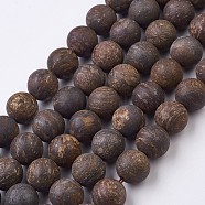 Natural Bronzite Bead Strands, Frosted, Round, 12~12.5mm, Hole: 1.5mm, about 32pcs/strand, 14.9 inch(38cm)(G-J376-32-12mm)