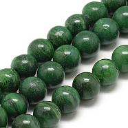 Natural African Jade Beads Strands, Round, 12mm, Hole: 1.5mm, about 33pcs/strand, 15.7 inch(G-R432-12-12mm)