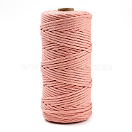 Cotton String Threads, Macrame Cord, Decorative String Threads, for DIY Crafts, Gift Wrapping and Jewelry Making, Light Salmon, 3mm, about 109.36 Yards(100m)/Roll.(OCOR-T001-02-20)
