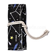 Handmade Canvas Pencil Roll Wrap 12 Holes, Multiuse Roll Up Pencil Case, Pen Curtain, for Coloring Pencil Holder Organizer, Star Pattern, 20.2x22.2x0.4cm(ABAG-B002-14)