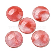 Cherry Quartz Glass Cabochons, Flat Round, 20~21.5x6~8mm(G-C115-02A-04)