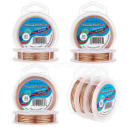 Round Copper Wire for Jewelry Making,0.6mm/0.8mm/1mm,3 rolls/set(CWIR-BC0002-05)