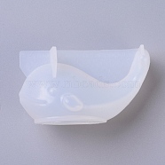 Silicone Molds, Resin Casting Molds, For UV Resin, Epoxy Resin Jewelry Making, Whale Shape, White, 78.5x42x44mm(DIY-G010-56B)