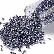 TOHO Round Seed Beads, Japanese Seed Beads, (PF567) PermaFinish Purple Metallic, 15/0, 1.5mm, Hole: 0.6mm, about 3000pcs/10g(X-SEED-TR15-PF0567)
