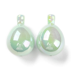 UV Plated Acrylic Beads, Iridescent, Teardrop, Dark Sea Green, 26.5x18mm, Hole: 1.8mm(SACR-C003-03E)